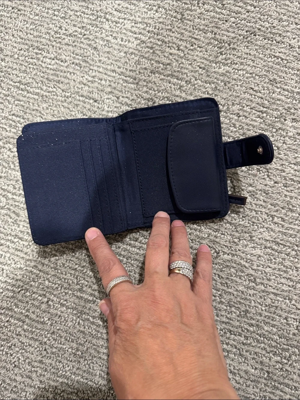 Compact Navy Patterned Women's Wallet - Navy